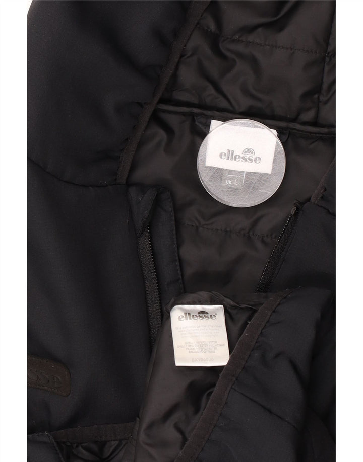 Мужская дождевик Ellesse с капюшоном UK 40, большой черный полиэстер