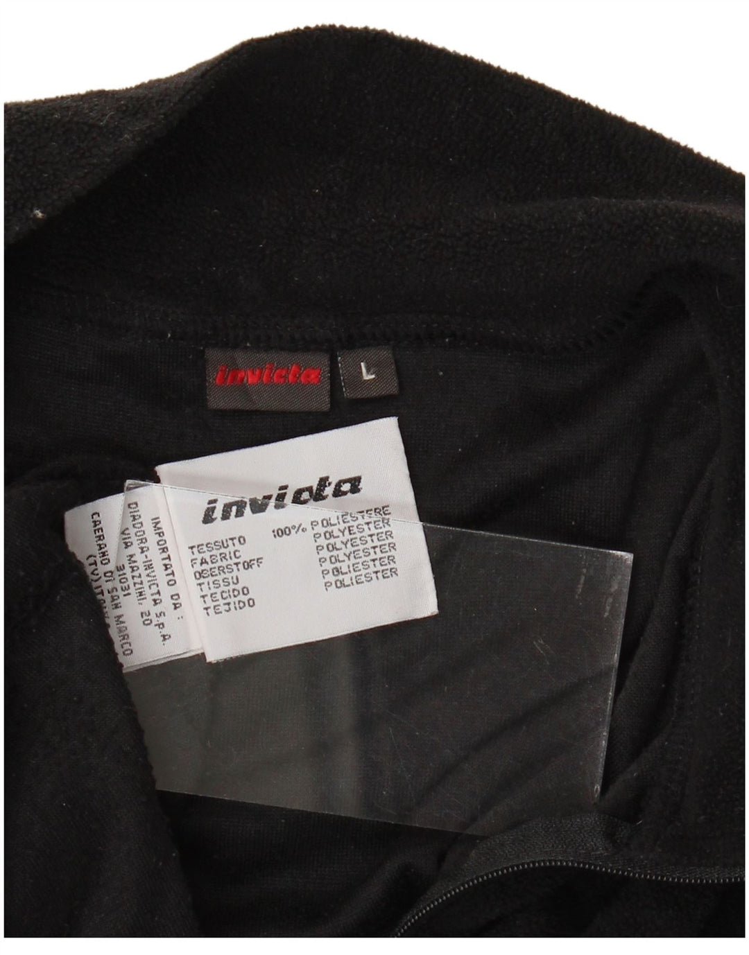 INVICTA Мужской флисовый джемпер с воротником на молнии, большой черный