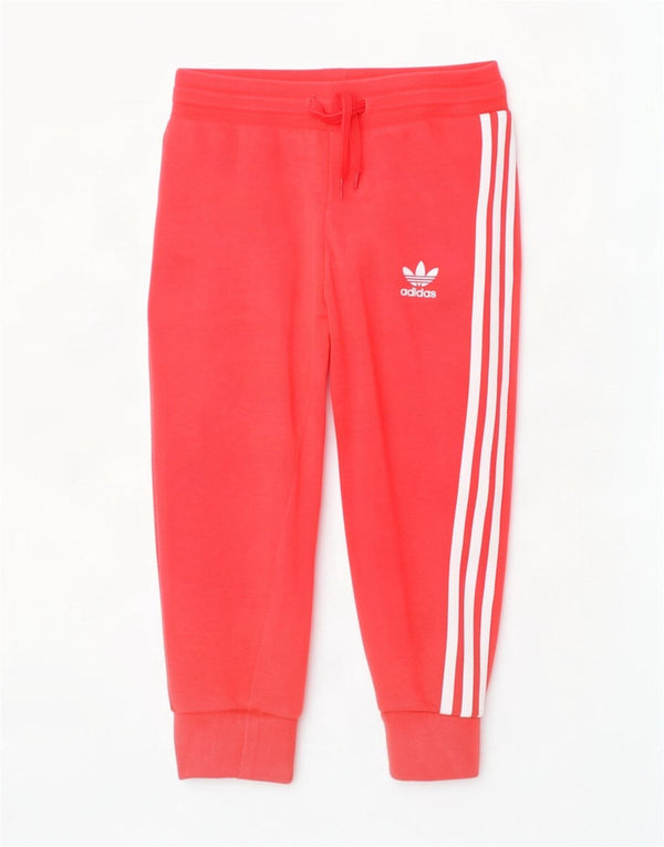 Спортивный костюм Adidas для девочек, брюки для бега, 2–3 года, красный хлопок