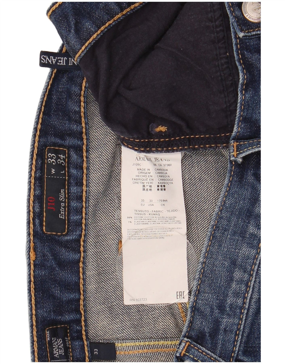 Женские джинсы Armani J10 Slim W33 L34 Синие, хлопок
