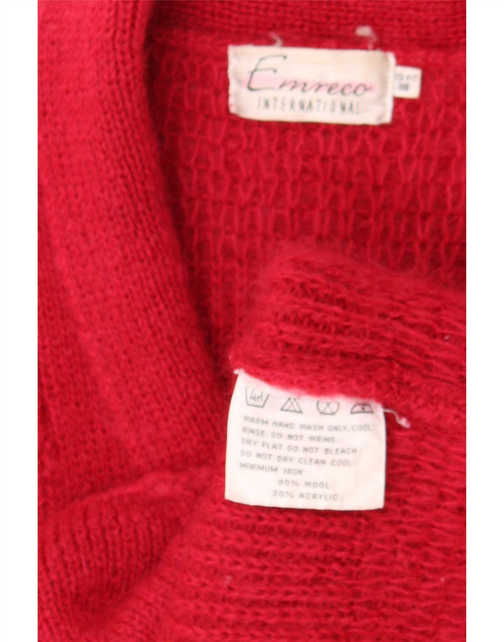 Женский двубортный кардиган Emreco, цвет ЕС 38, средний красный, шерсть