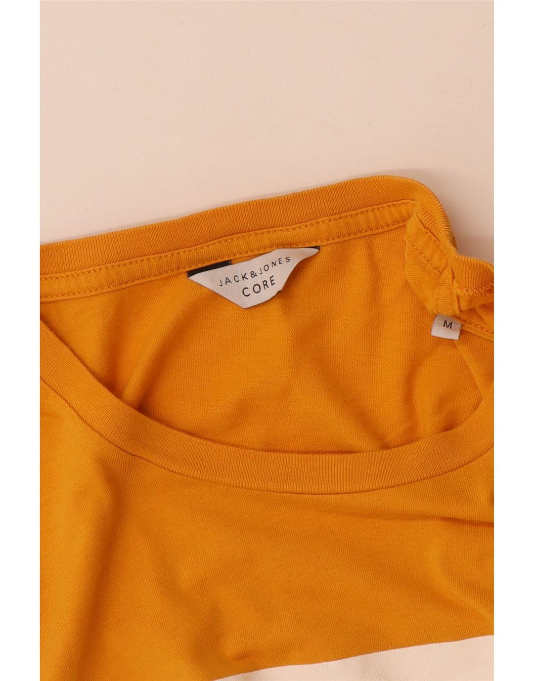 Мужская футболка с рисунком Jack & Jones, хлопковый топ среднего желтого цвета