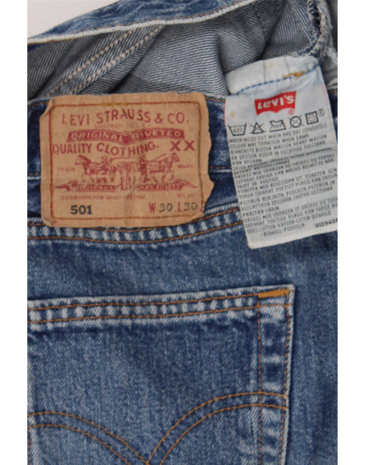 Женские джинсовые шорты Levi's 501 W30, средний синий, хлопок