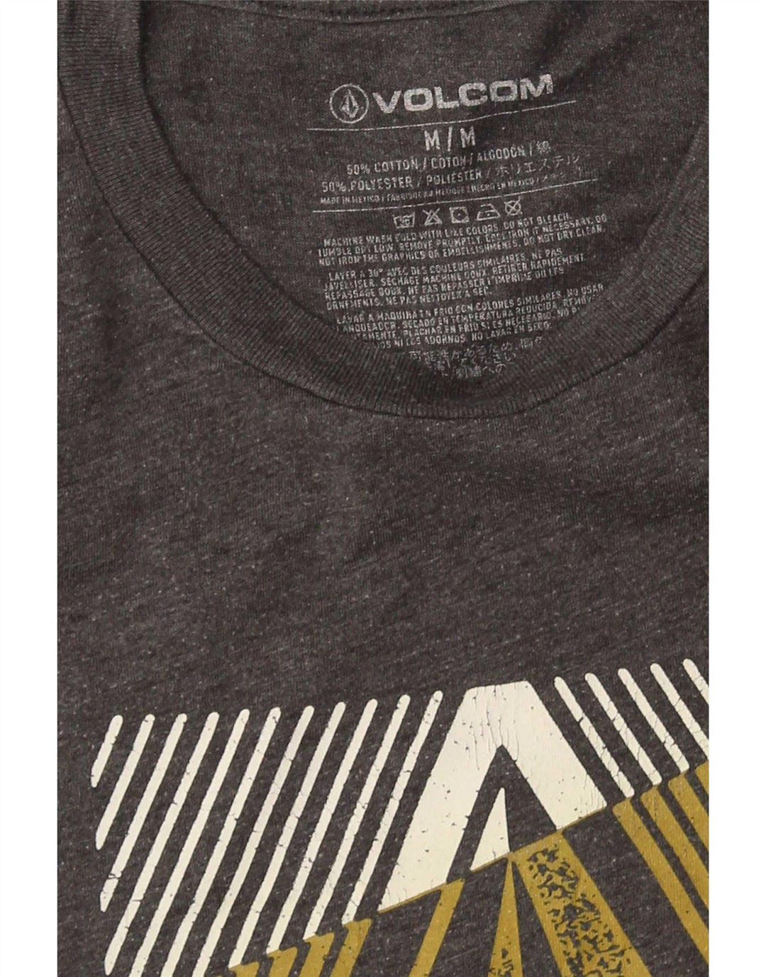 Мужская футболка Volcom с рисунком, хлопковый топ среднего серого цвета