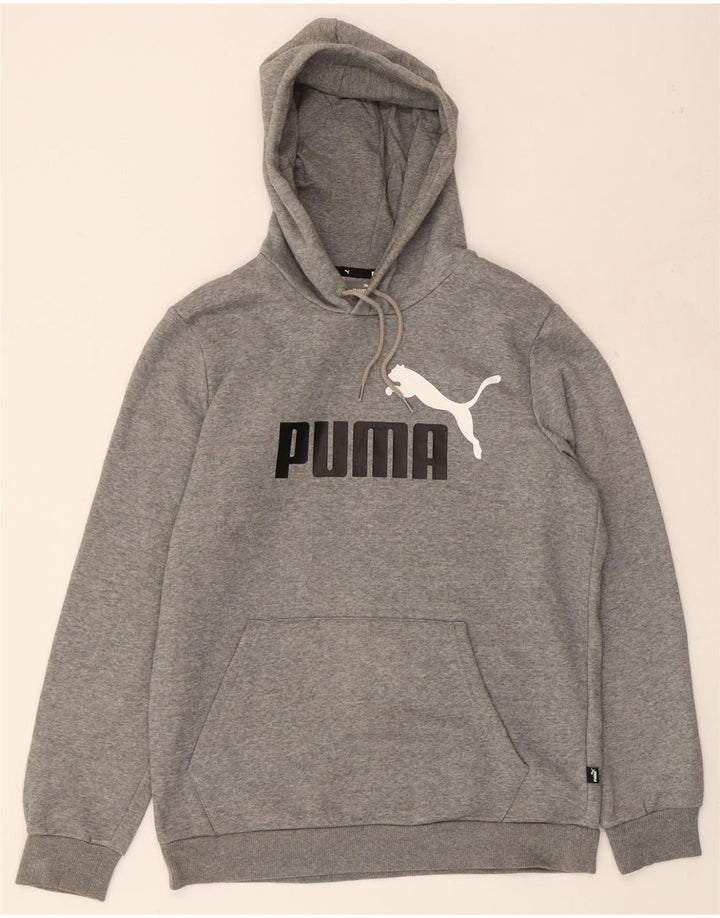 PUMA Mens Graphic Hoodie Jumper Small Grey Cotton Vintage Puma and Second-Hand Puma from Messina Hembry 