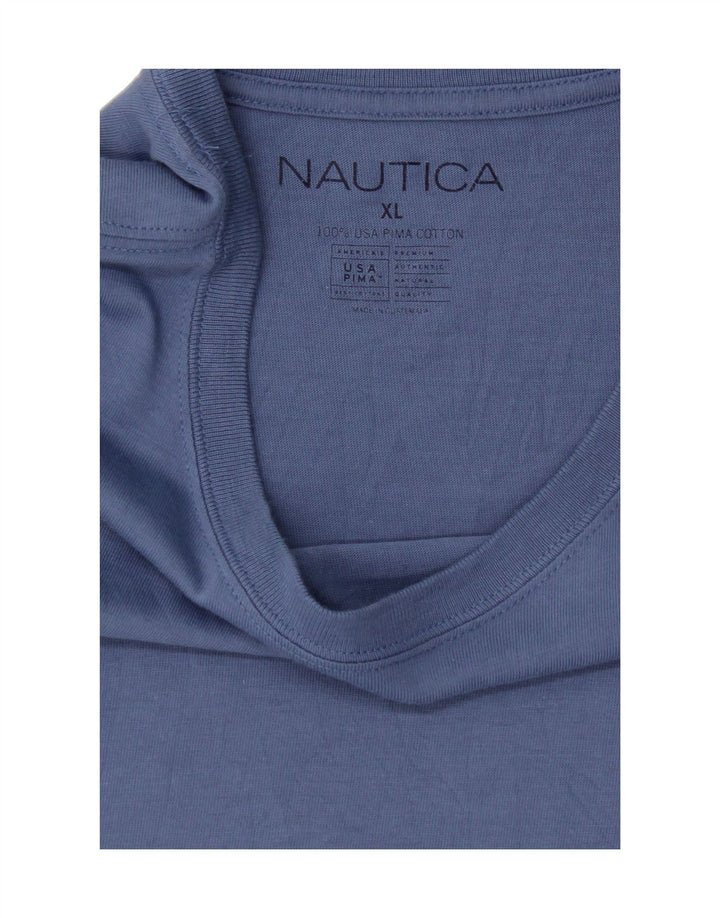 NAUTICA Mens T-Shirt Top XL Blue Cotton Vintage Nautica and Second-Hand Nautica from Messina Hembry 