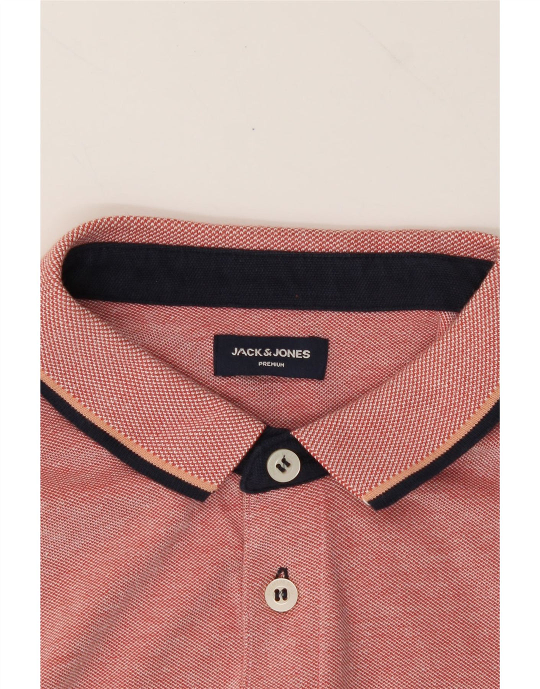 JACK & JONES Mens Premium Polo Shirt Large Red Cotton Vintage Jack & Jones and Second-Hand Jack & Jones from Messina Hembry 