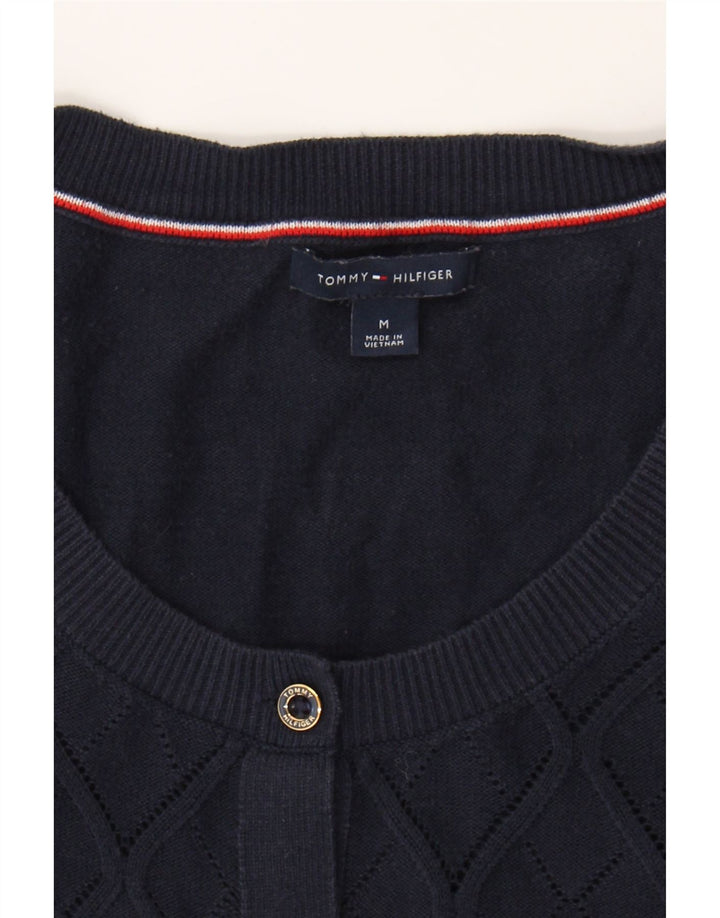 TOMMY HILFIGER Womens Cardigan Sweater UK 12 Medium Navy Blue Vintage Tommy Hilfiger and Second-Hand Tommy Hilfiger from Messina Hembry 
