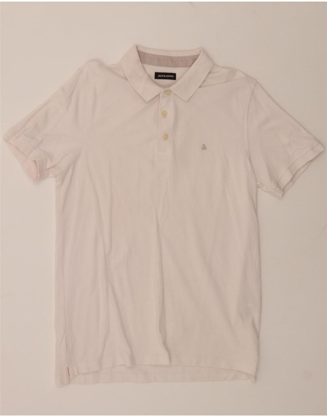 JACK & JONES Mens Polo Shirt Large White Cotton Vintage Jack & Jones and Second-Hand Jack & Jones from Messina Hembry 