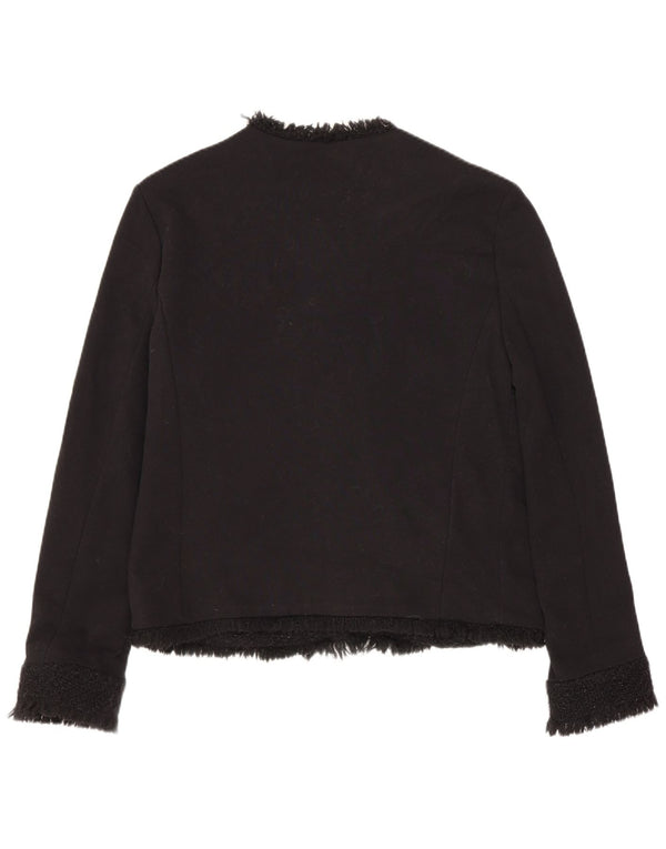 Pinko Womens 3 Button Blazer Jacket UK 12 Medium Black Cotton