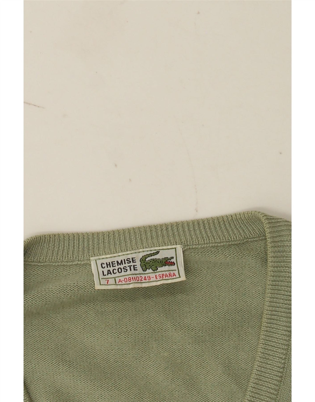 Мужской джемпер с v-образным вырезом Lacoste, размер 7, 2XL, зеленый