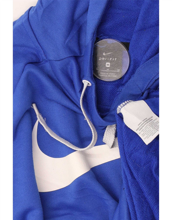 Мужской джемпер с капюшоном Nike Dri Fit с рисунком, средний синий, полиэстер
