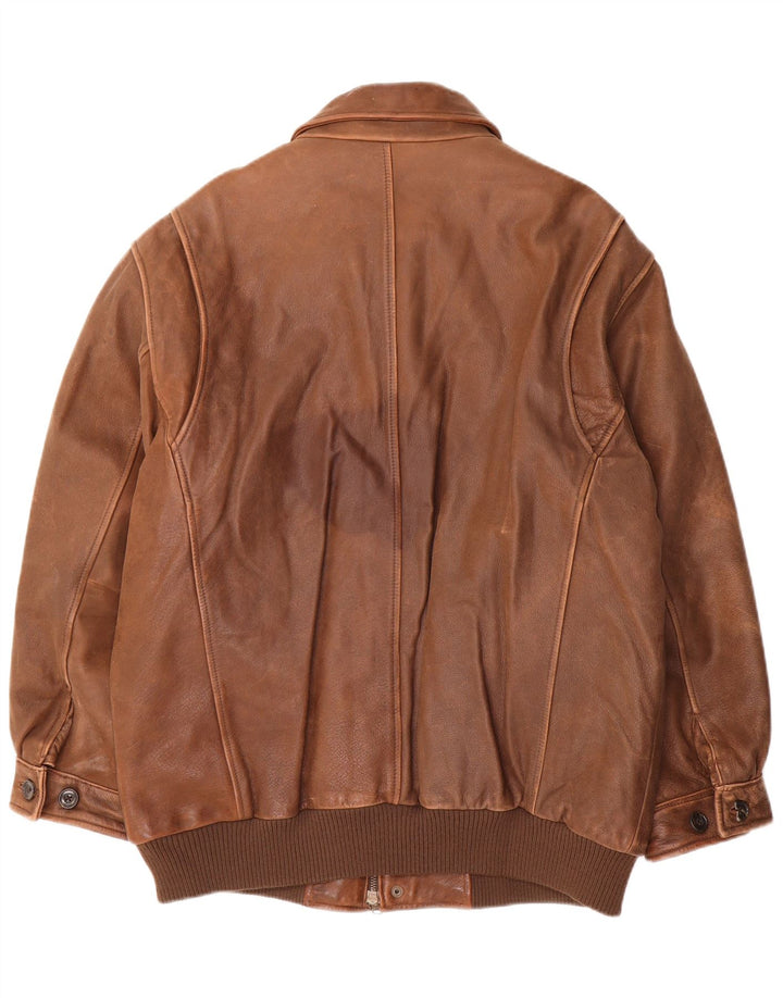 Мужская кожаная куртка с мягкой подкладкой Eddie Bauer UK 40, большая коричневая
