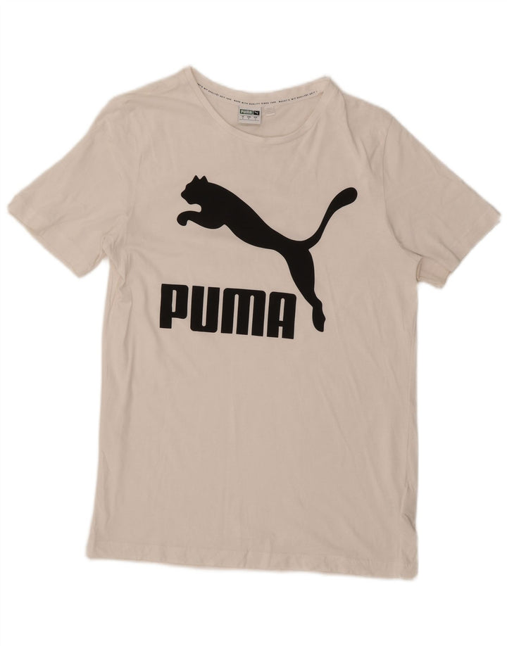 Мужская футболка с рисунком Puma, маленький белый хлопок
