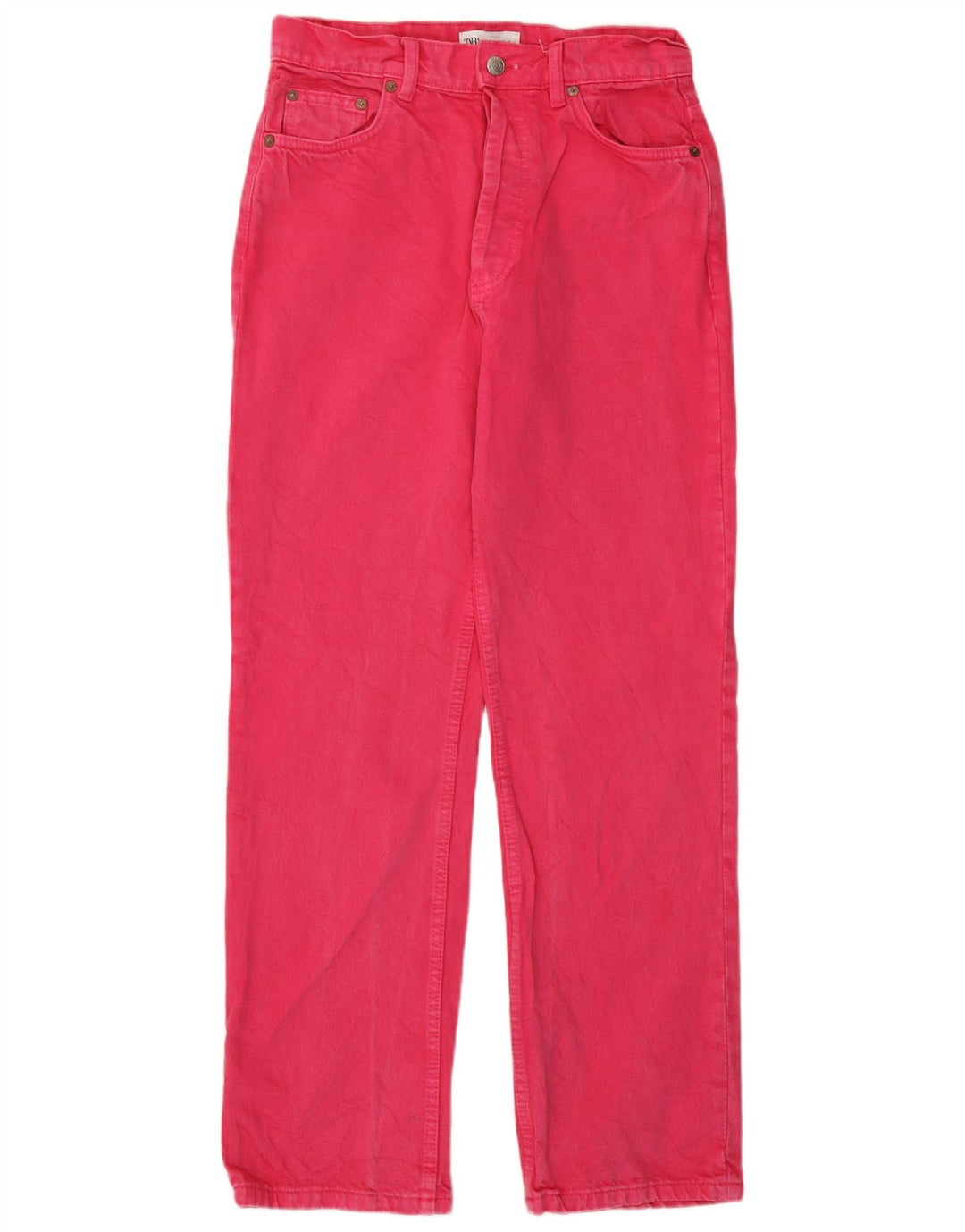 Женские прямые джинсы Zara EU 38, маленькие W28 L29, розовые