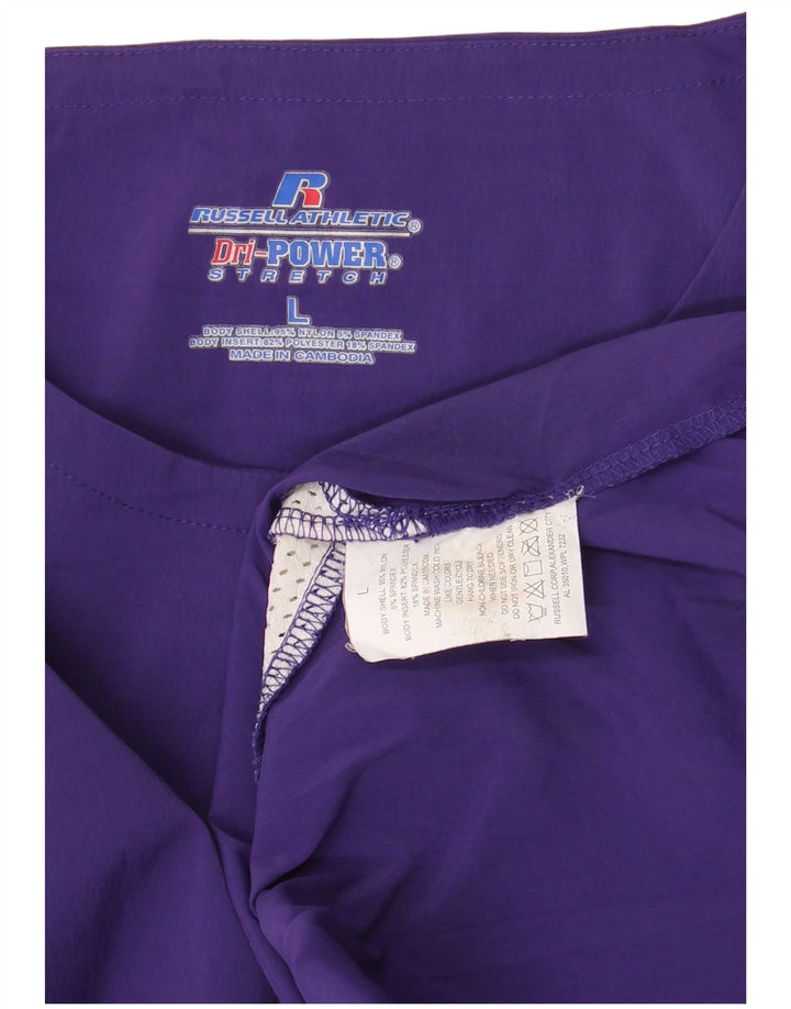 Мужская футболка RUSSELL ATHLETIC, нейлон большого размера фиолетового цвета с цветными блоками