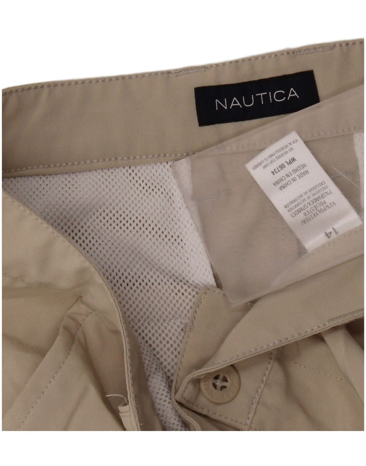 Шорты чинос Nautica для мальчиков 13–14 лет W26, бежевый полиэстер