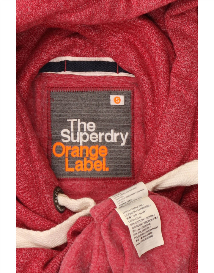 Женский свитер с капюшоном на молнии SUPERDRY UK 10, маленький красный хлопок с крапинками