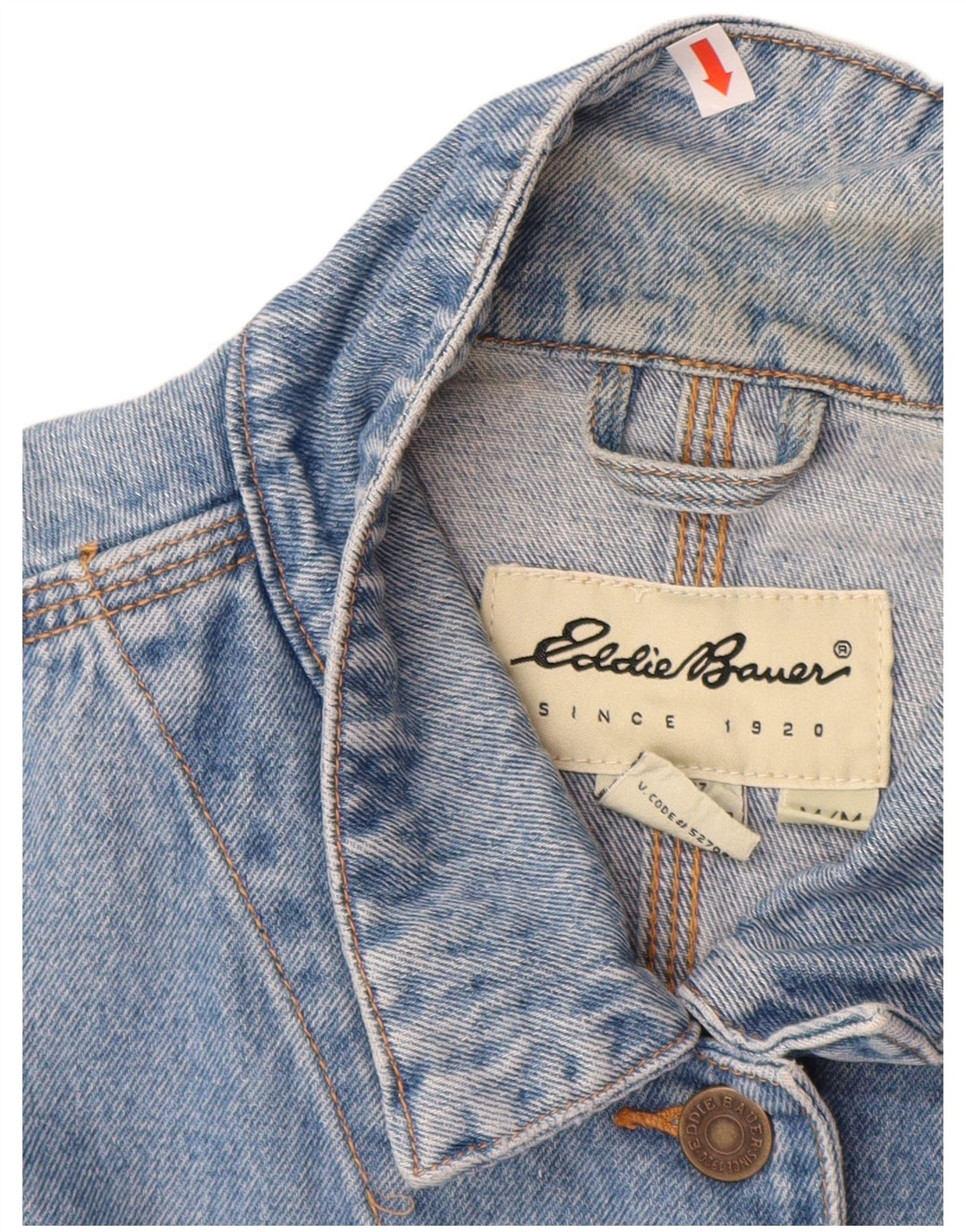 EDDIE BAUER Женская джинсовая куртка оверсайз UK 14, средний синий хлопок