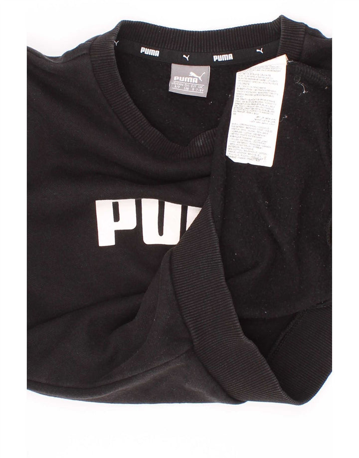 Джемпер с рисунком Puma для мальчиков 7-8 лет, черный хлопок