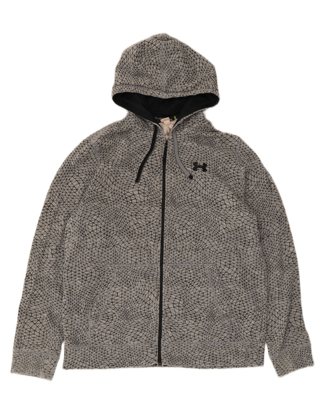 Мужской свитер с капюшоном на молнии Under Armour, большой серый с геометрическим узором