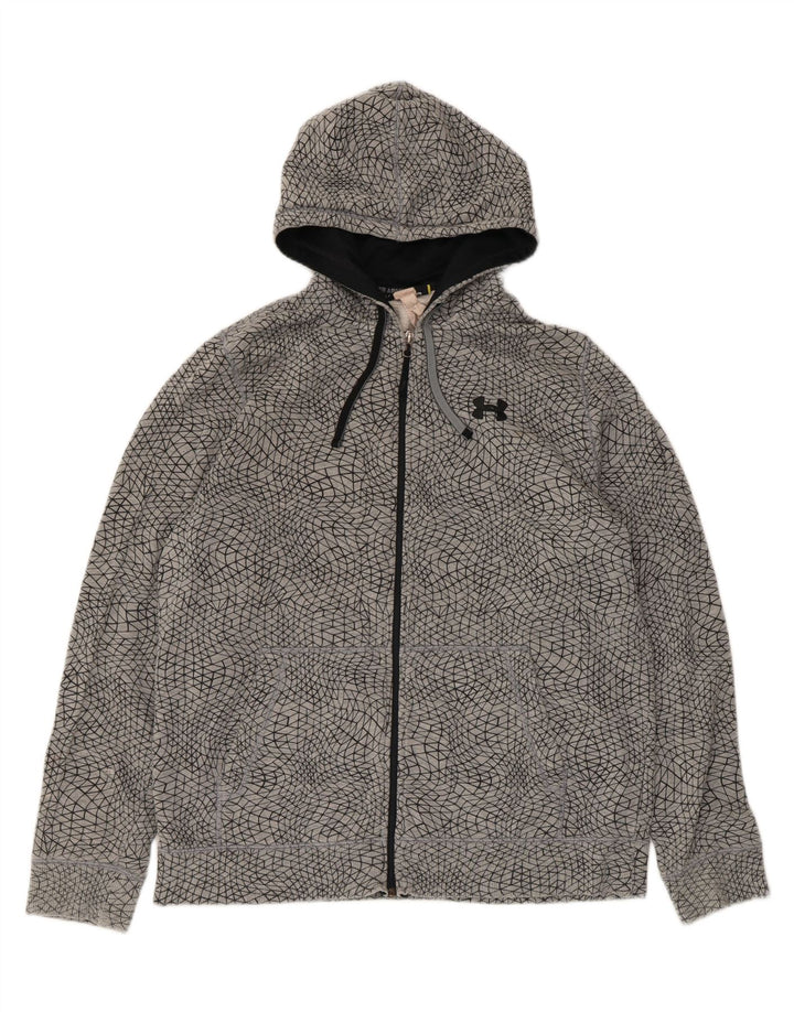 Мужской свитер с капюшоном на молнии Under Armour, большой серый с геометрическим узором