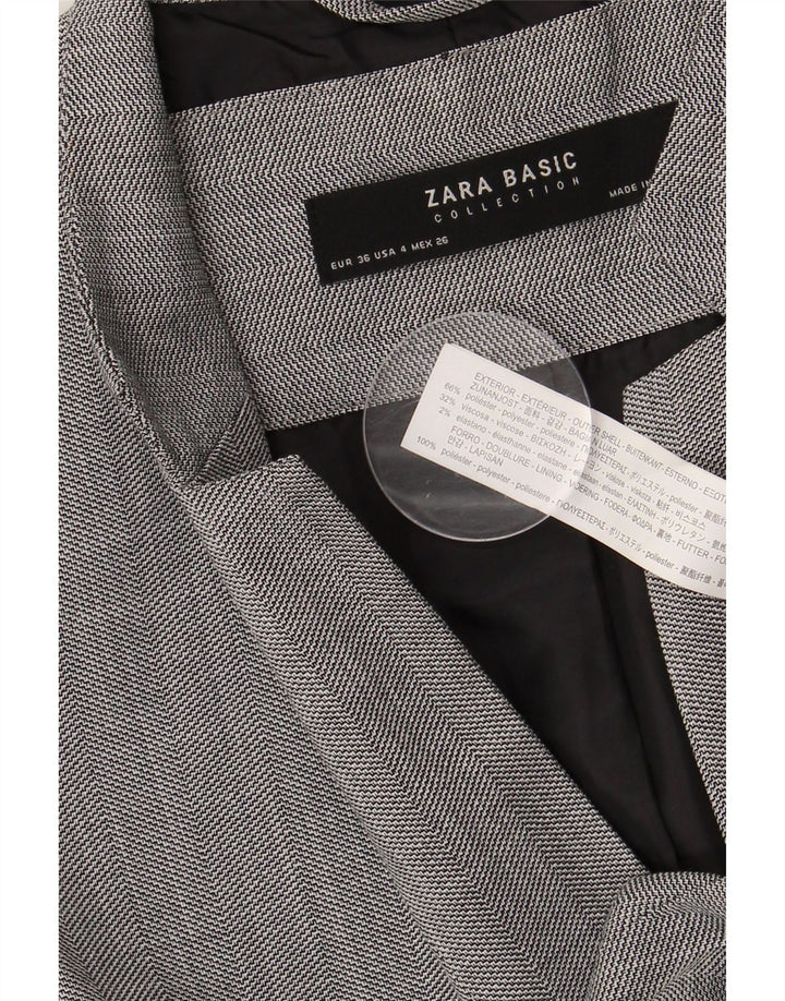 Женский пиджак на 1 пуговице ZARA EU 36 XS, серый полиэстер