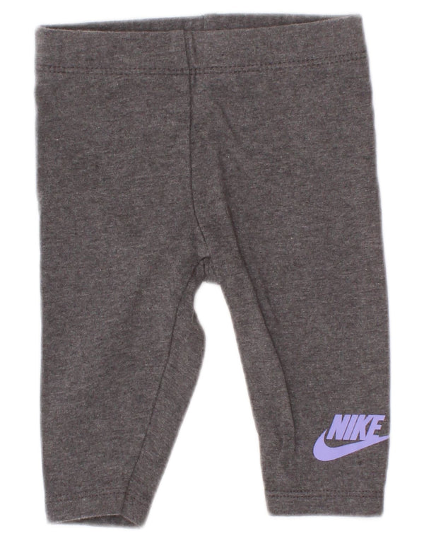 Леггинсы с рисунком Nike для маленьких девочек 0–3 месяцев, серые, хлопковые
