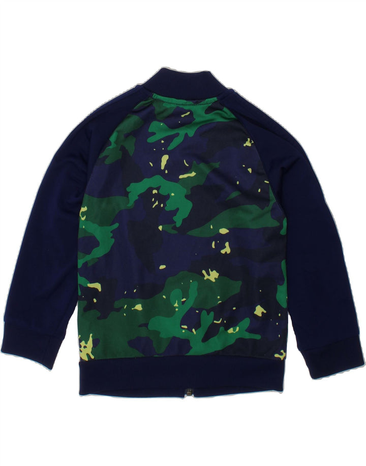ADIDAS Boys Tracksuit Top Jacket 3-4 Years Navy Blue Camouflage Polyester Vintage Adidas and Second-Hand Adidas from Messina Hembry 