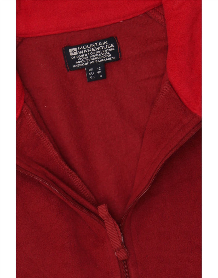 MOUNTAIN WAREHOUSE Womens Zip Neck Fleece Jumper UK 12 Medium  Red Vintage Mountain Warehouse and Second-Hand Mountain Warehouse from Messina Hembry 