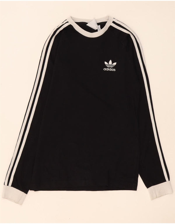 Мужской топ Adidas с длинным рукавом XS, черный, хлопок с цветными блоками