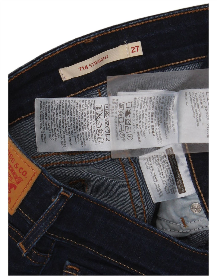Женские прямые джинсы LEVI'S 714 W27 L32 Темно-синие, хлопок