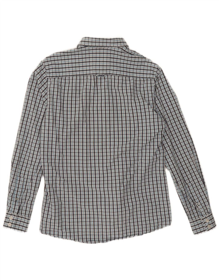 Crew Clothing Мужская приталенная рубашка из хлопка среднего синего цвета в клетку