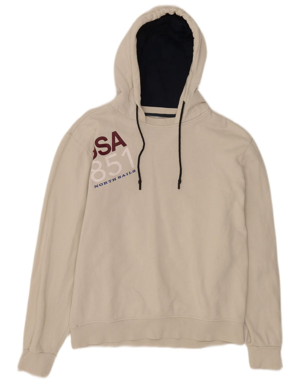 Женский джемпер с капюшоном North Sails с рисунком, Великобритания 20, размер 2XL, белый хлопок