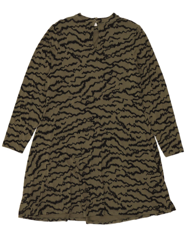 Женское платье трапециевидного силуэта Marks & Spencer UK 16, большой цвет хаки с животным принтом