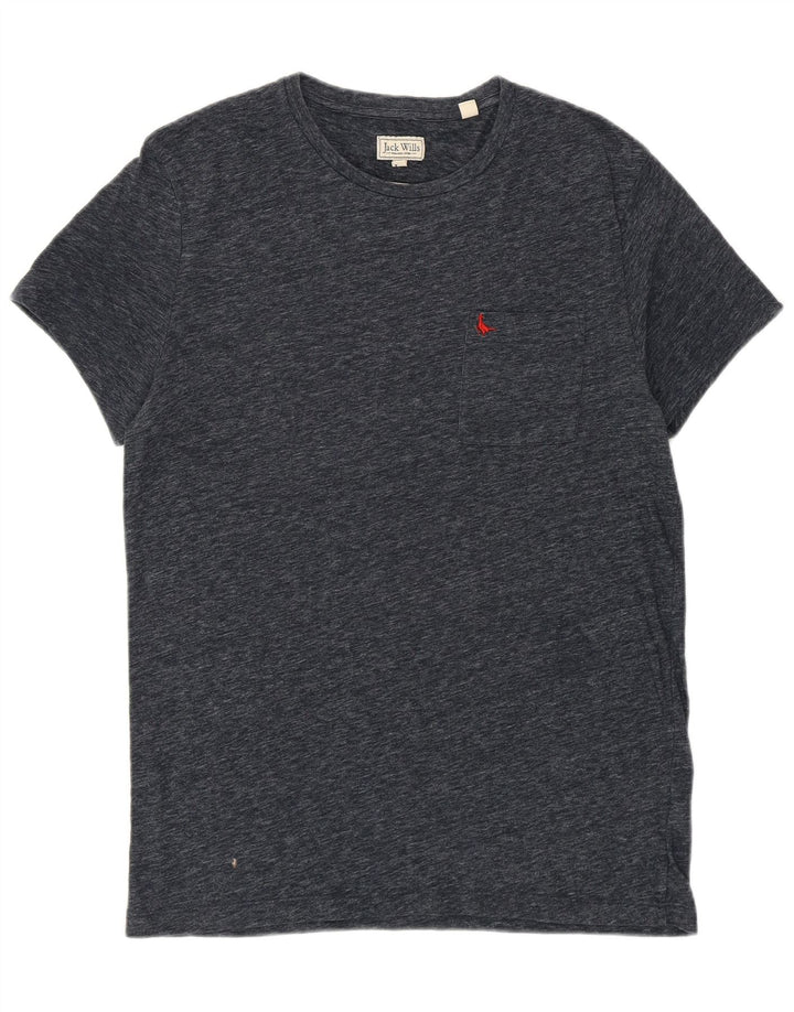 JACK WILLS Mens Slim Fit T-Shirt Top Medium Navy Blue Cotton