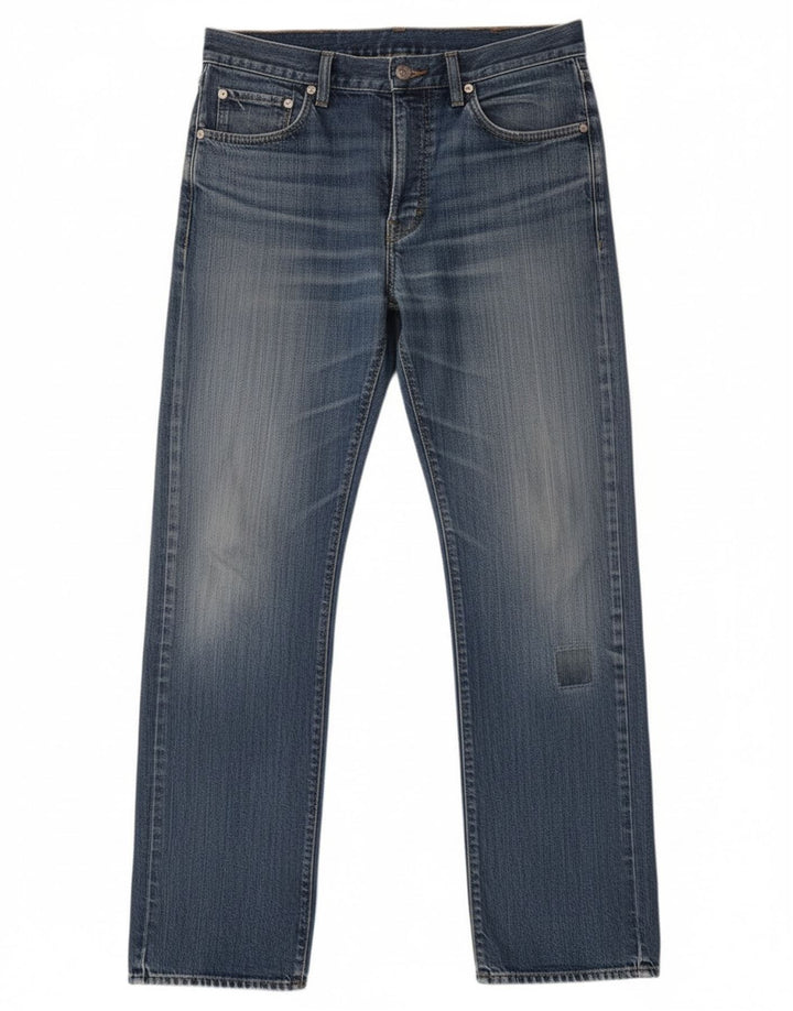 Мужские прямые джинсы Hugo Boss W33 L32, синий хлопок
