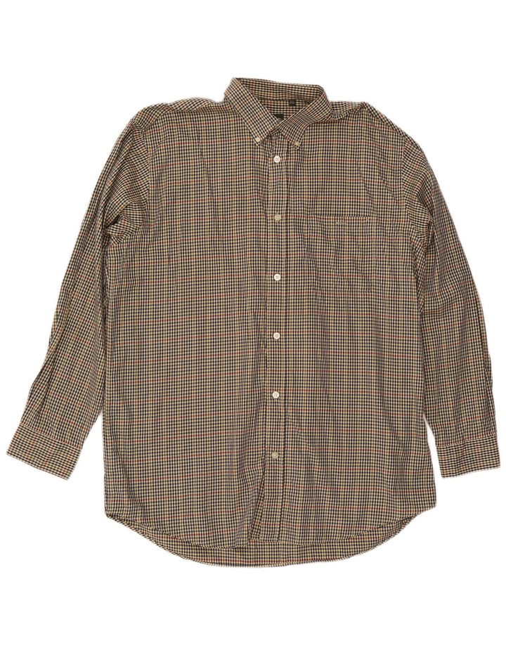 Мужская высокая рубашка Orvis XL, разноцветный хлопок в мелкую клетку