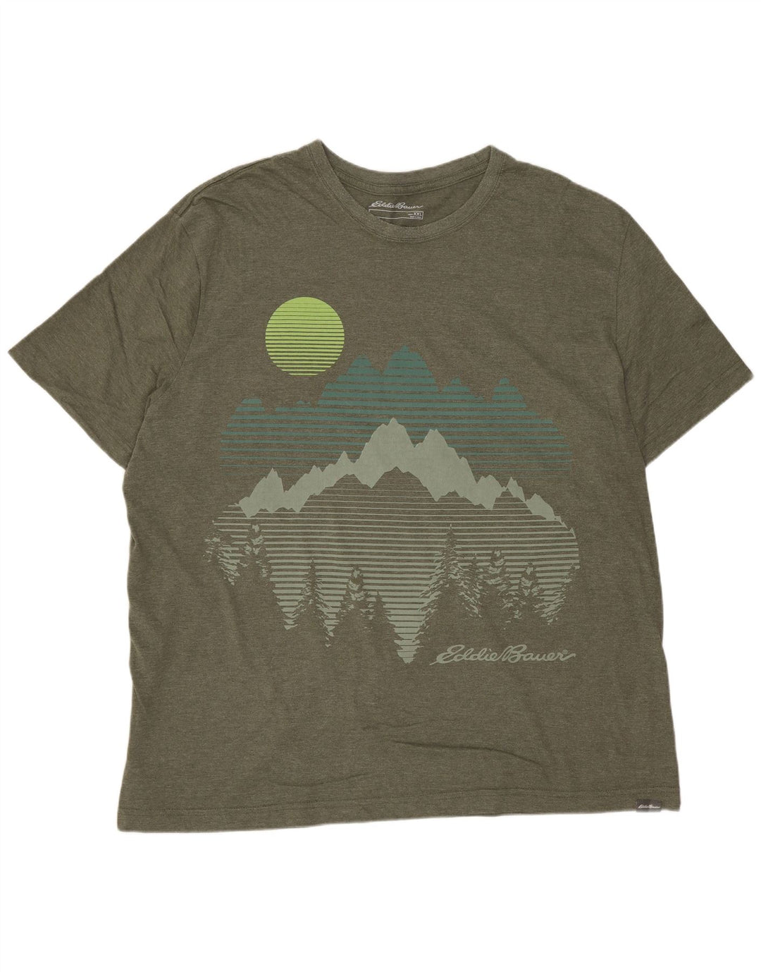 Мужская футболка с рисунком Eddie Bauer, 2XL, хаки, хлопок
