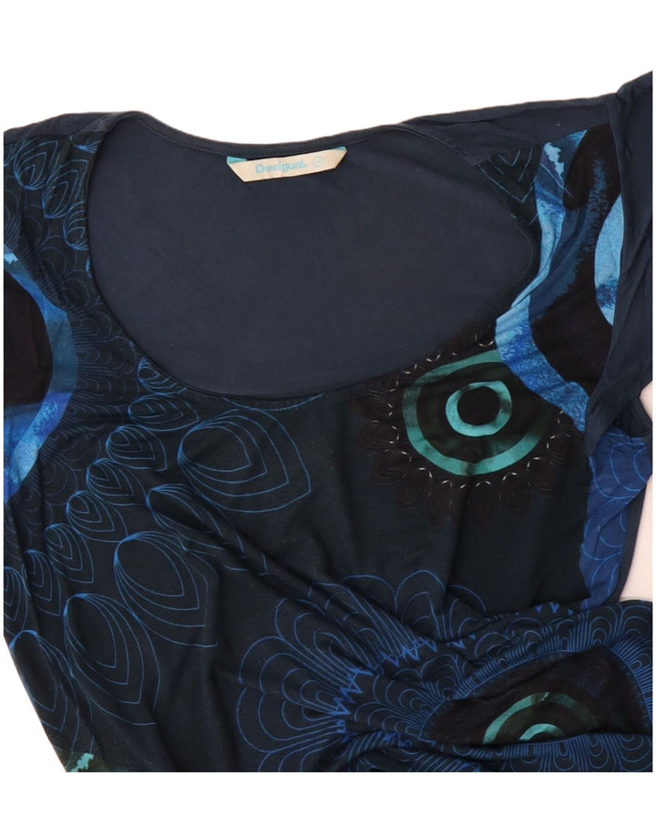 Женская блузка DESIGUAL Top UK 14, средний темно-синий с цветочным принтом