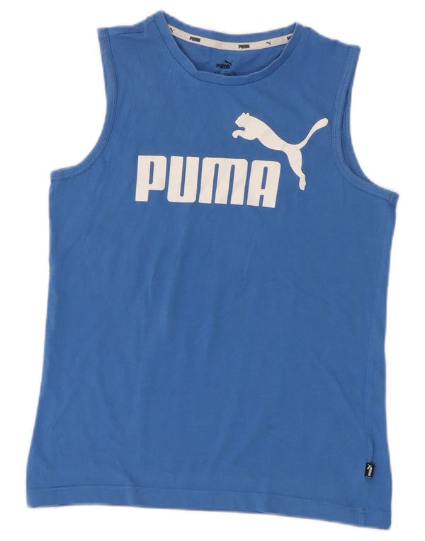 Жилет с рисунком Puma для мальчиков 13-14 лет, синий хлопок