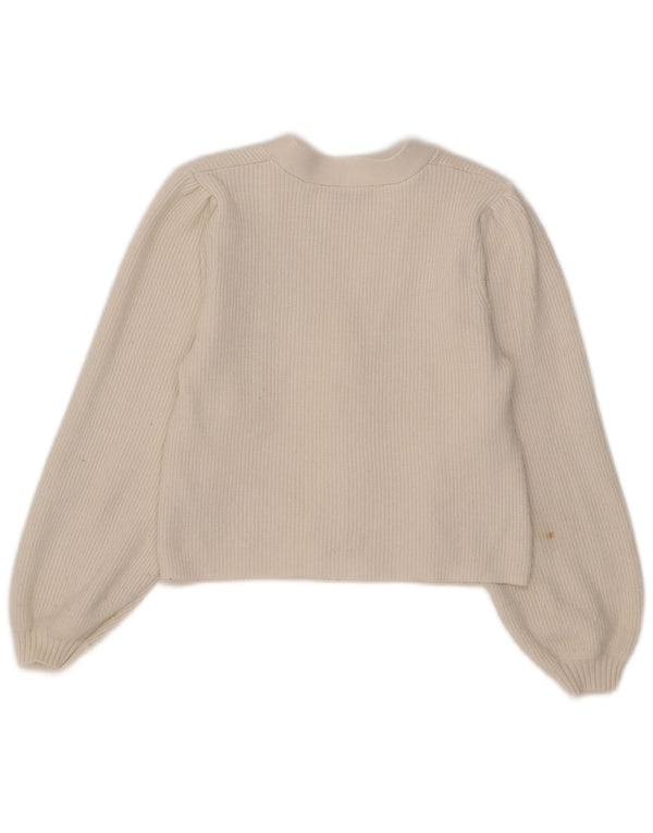 Женский укороченный кардиган Zara UK 12, средний белый вискоза