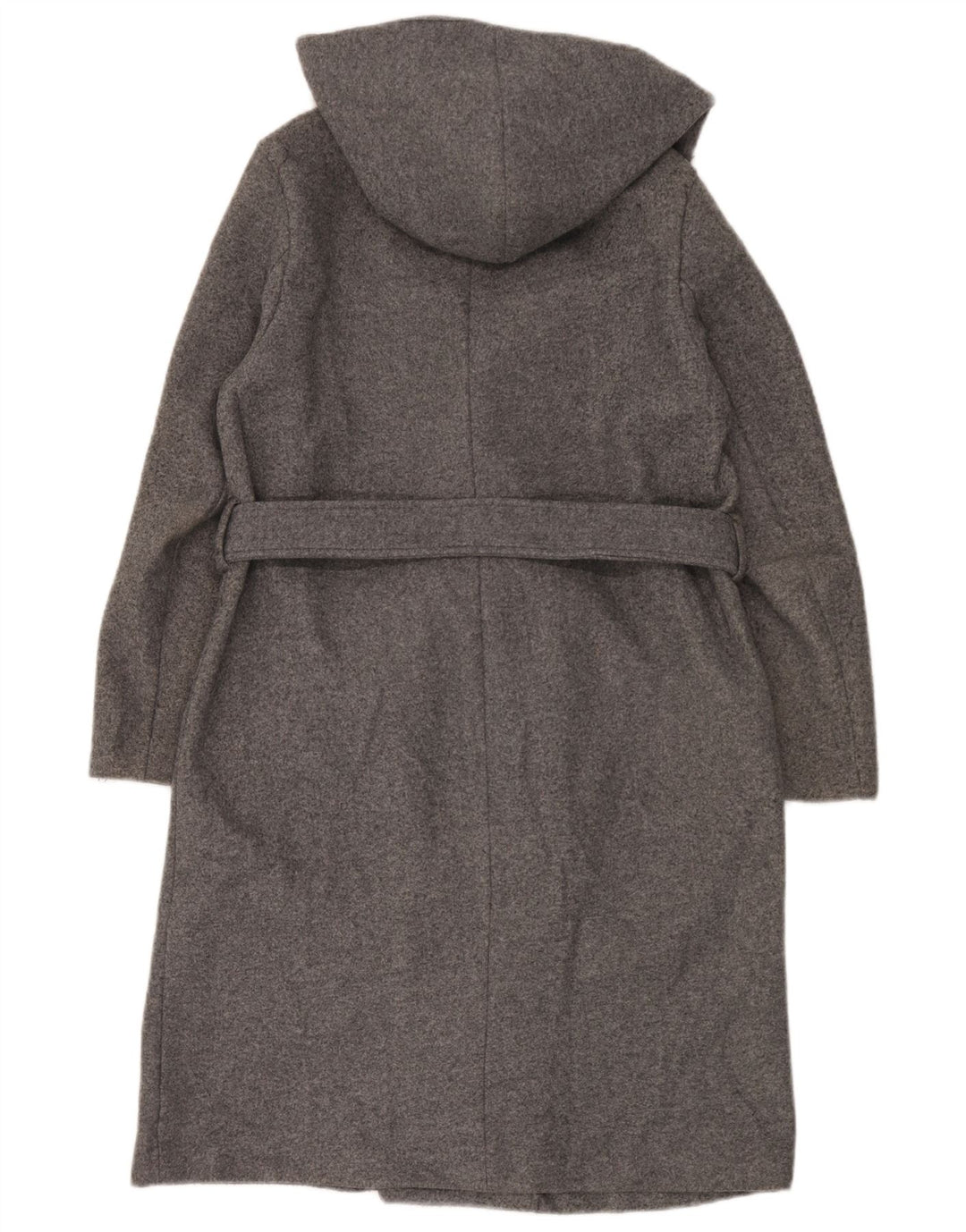 Женское пальто оверсайз с капюшоном Zara UK 6 XS, серый полиэстер