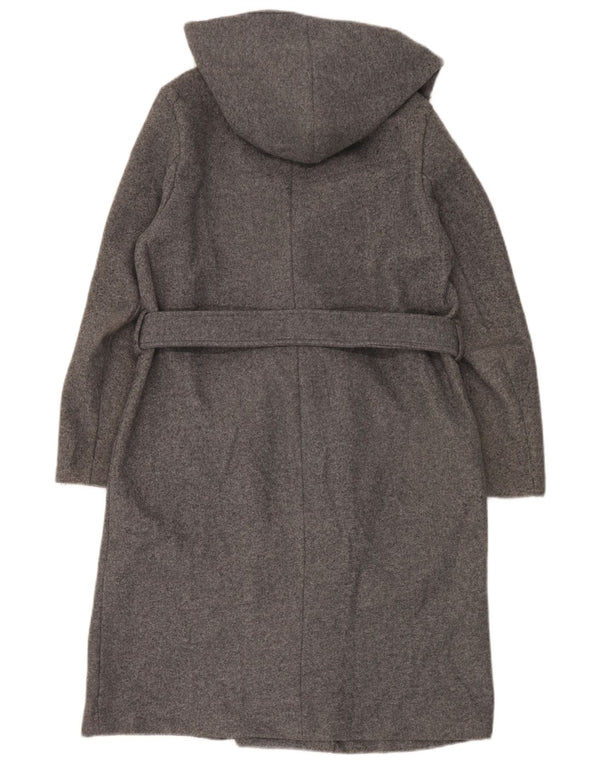 Женское пальто оверсайз с капюшоном Zara UK 6 XS, серый полиэстер