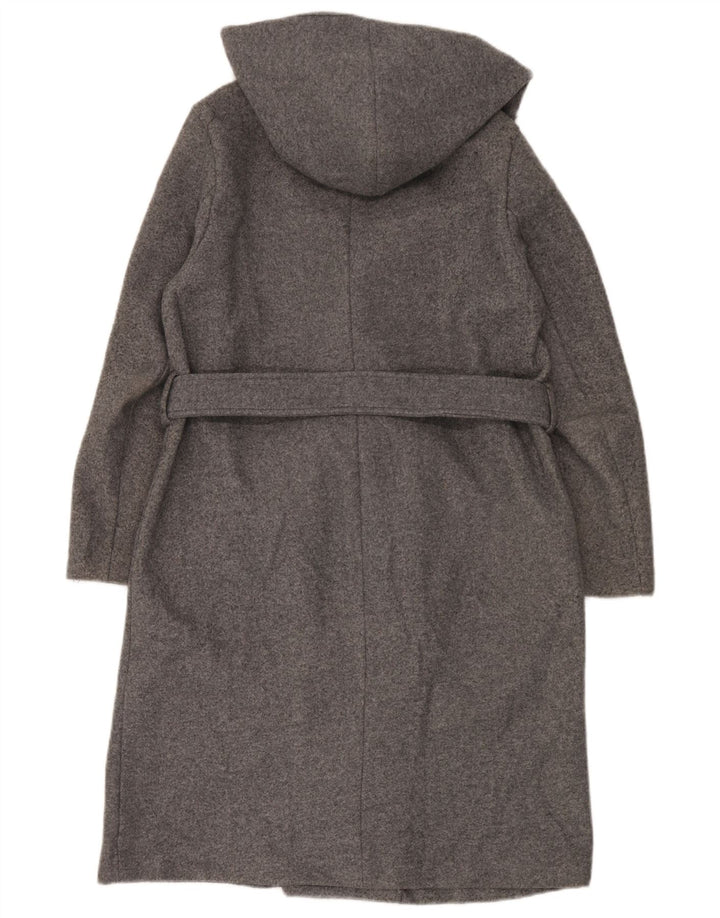 Женское пальто оверсайз с капюшоном Zara UK 6 XS, серый полиэстер