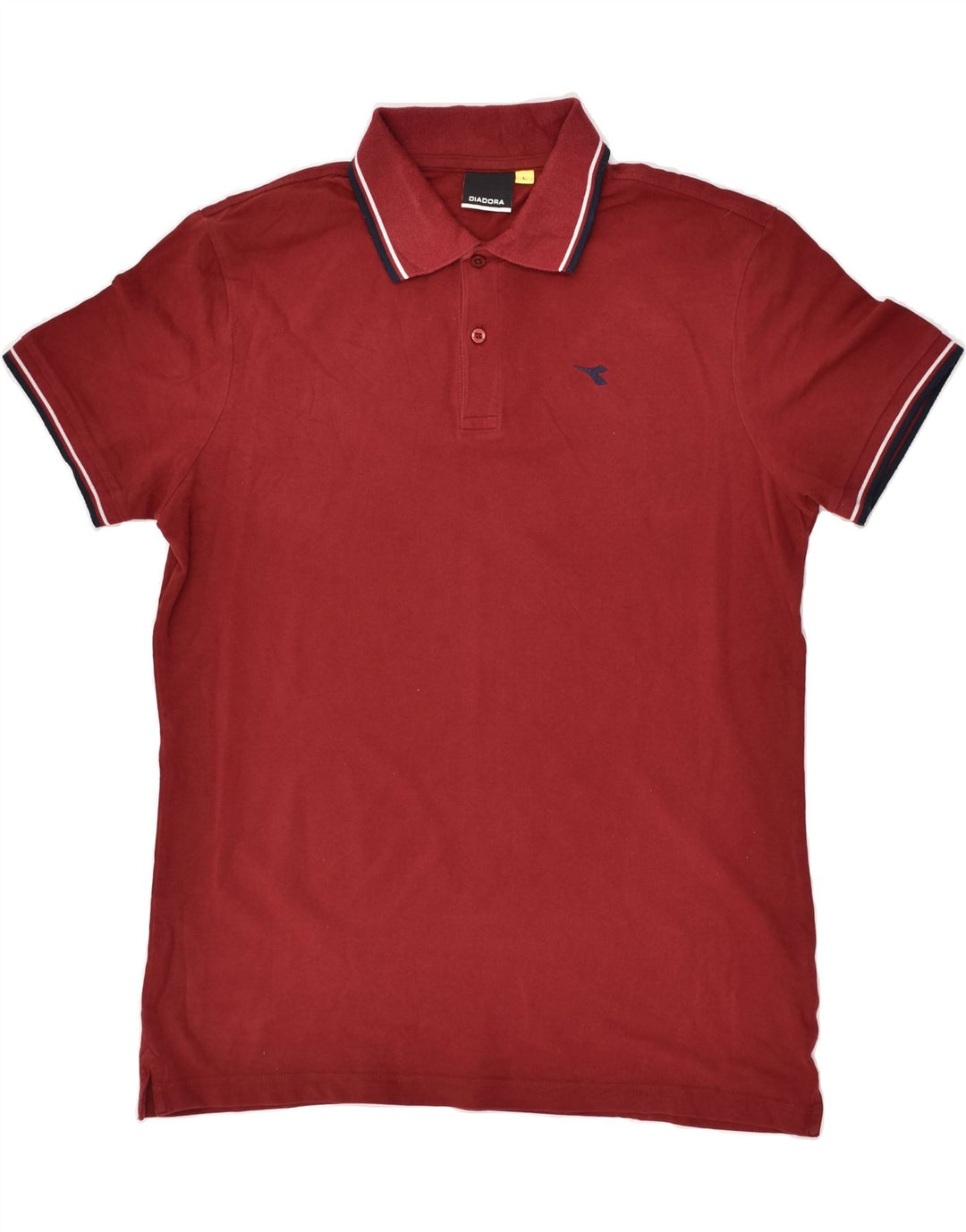 DIADORA Mens Polo Shirt Large Maroon Cotton | Vintage Diadora | Thrift | Second-Hand Diadora | Used Clothing | Messina Hembry 