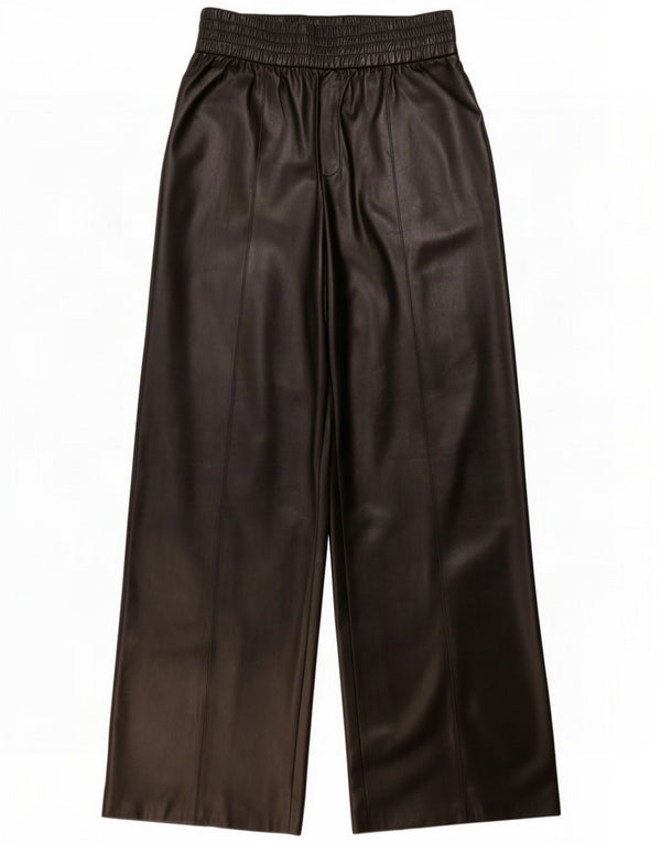 Zara Женские широкие брюки из искусственной кожи, средние W28 L31, черные