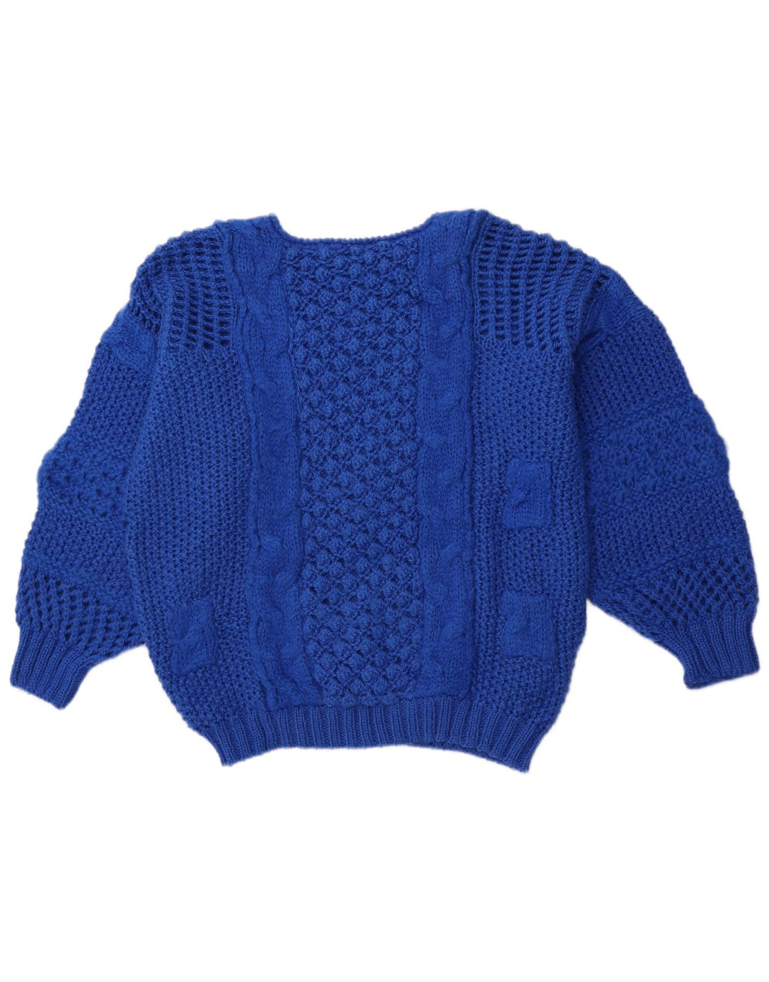 Винтажный женский джемпер с вырезом «лодочка» EU 40, средний синий полиакрил