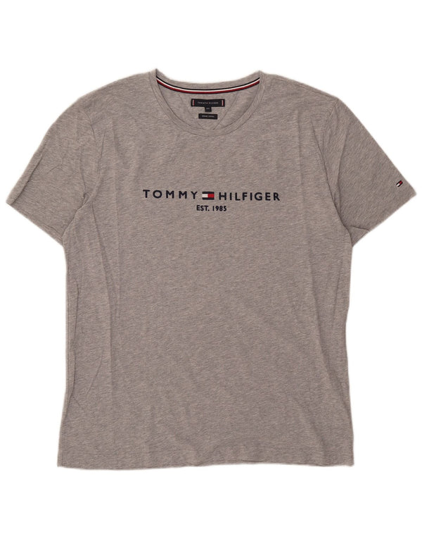 Мужская футболка с рисунком Tommy Hilfiger 2XL, серый хлопок