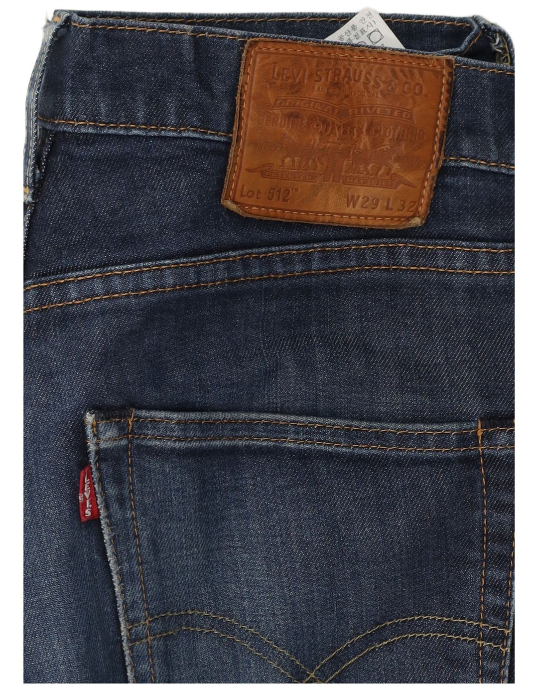 Мужские зауженные зауженные джинсы LEVI'S 512 W29 L27 синие, хлопок